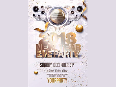 New Year Eve Flyer flyer gold new year party