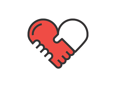 Belonging handshake heart icon