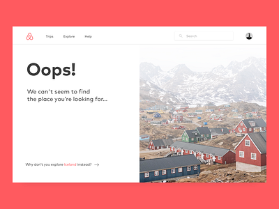 404 Page — UI Weekly Challenges-Season 02 / W [2/10] 404 404 page airbnb error missing missing page ui ux weeklyui