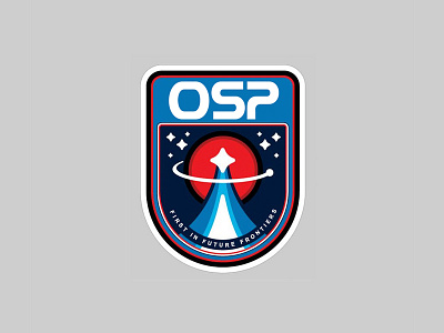 First in Future Frontiers badges design identity logo orlando space program outer space