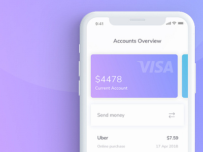 Mobile finance app - Visual exploration bank cards fintech ios iphone x mobile money profile savings transfer ui ux