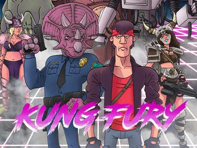 Kung Fury part 2 character design drawing illustration