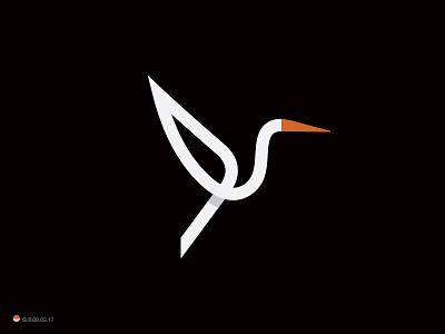 Flying Stork identity logo logotype mark symbol