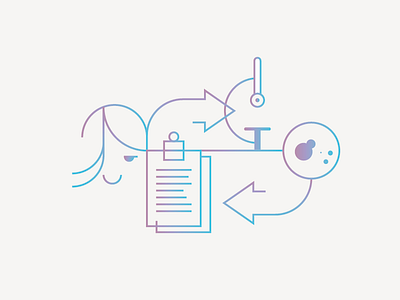 Technology transfer gradient healthcare icon illustration medicine minimal outline ui ux web