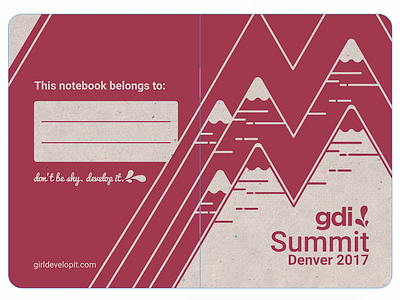 GDI Summit 2017 Notebooks conference denver marketing mountains non profit notebooks proof swag