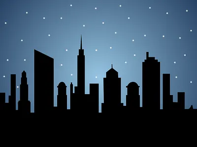 dark City building city dark illustration night stars ui
