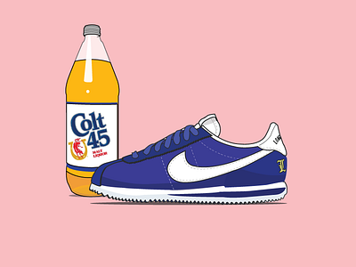 Nike - Cortez LBC blue colt 45 crips illustration minimal shoe sneakerhead sneakers