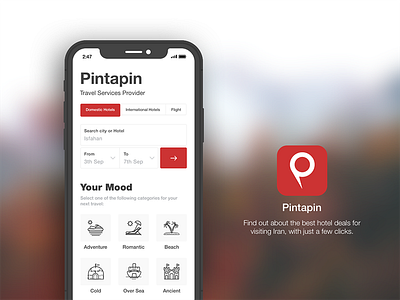 Pintapin Redesign atomic autumn conceptual flight home page homepage hotel pintapin pwa redesign travel trip