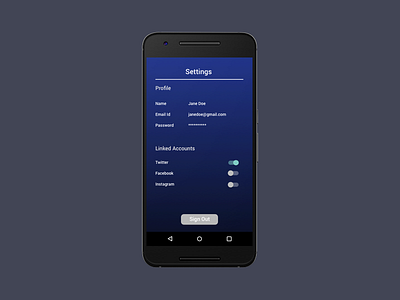 Daily UI #7 - Settings app daily ui interaction design mobile mobile design settings sketch ui design visual design