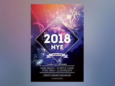 New Year Party Flyer download firework fireworks flyer graphicriver new year night nye photoshop poster psd template