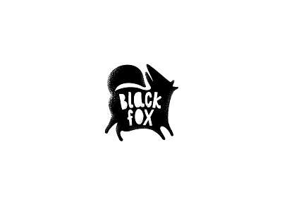 Black Fox animal black dark fox logo silhouette