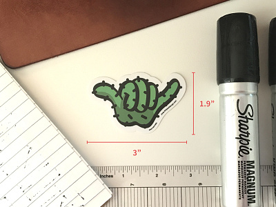 Shakactus (the sticker) cactus illest shaka slapper sticker