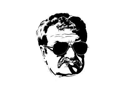 Butch Illustration black and white character face illustration profile vector