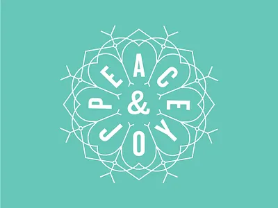 Peace & Joy #3 christmas holiday lettering line work radial snowflake type typography