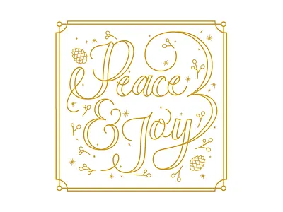 Peace & Joy #1 christmas holiday lettering line work type typography