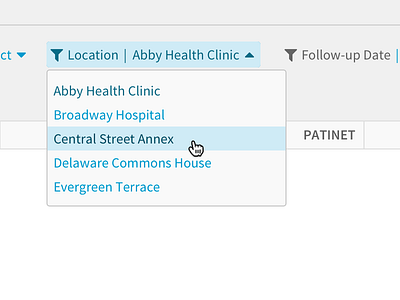 Change Location Filter filters horizontal filters select filter