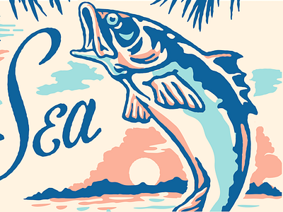 Leaping Fish fish illustration sea sunset water