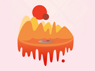 Float & Hi design doodle illustration island vector