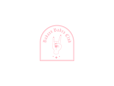 Badass Babes Club babe badass badge cute feminine girly logo rock witchy women