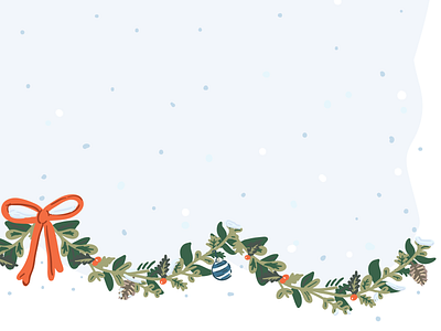 Winter Wonderland garland holiday illustration snow vector winter