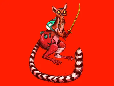Lemur animals bay area character design design illustration illustrator lemur lemurs ninja san francisco sf taxi