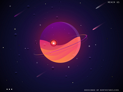 Planet Icons, Illustration and Gradient gradient icons identity illustration illustrations meteor northstarclicks planet solar space sun vector