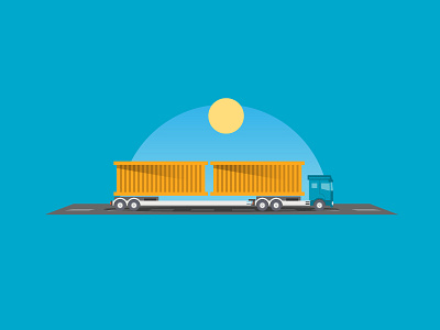 Transport car cargo delivery flat illustration moving shipment shipping truck vector