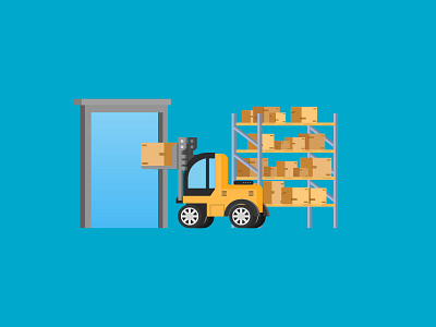 Transfer cargo delivery flat forklift illustration moving shipment shipping vector