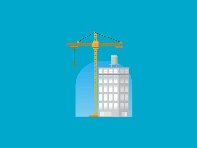 Construct building construction crane flat vector