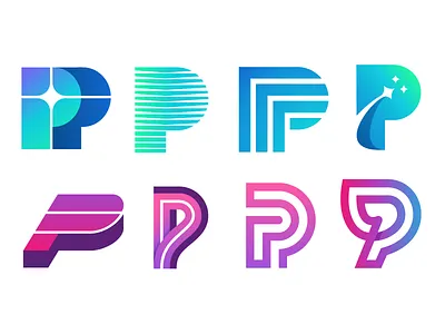 P Marks gradient identity logo mark p