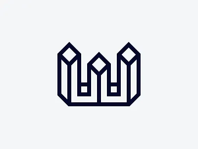 W letter line mark monogram symbol type w