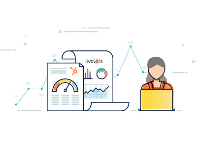 Databox Hubspot Benchmarks Illustration benchmark data illustration picons vector