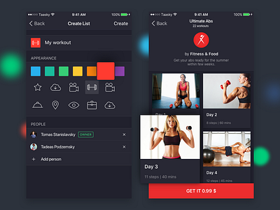 Taasky - iOS New App Design app clean color design flat icon ios minimal simple ui ux vector