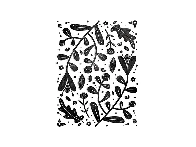 Linocut floral pattern basic black black and white bloom design floral flower flowers grow illustration illustrator lino linocut nature pattern plant plantlife repeating vector white