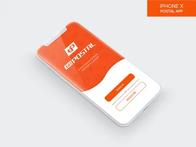 Postal App Login page app app design application clean design inspiration iphone x iphonex mobile orange postal