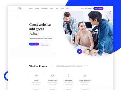 Digital Agency Header Design Concept agency agency header business header header exploration it company landing page modern design trendy design web design