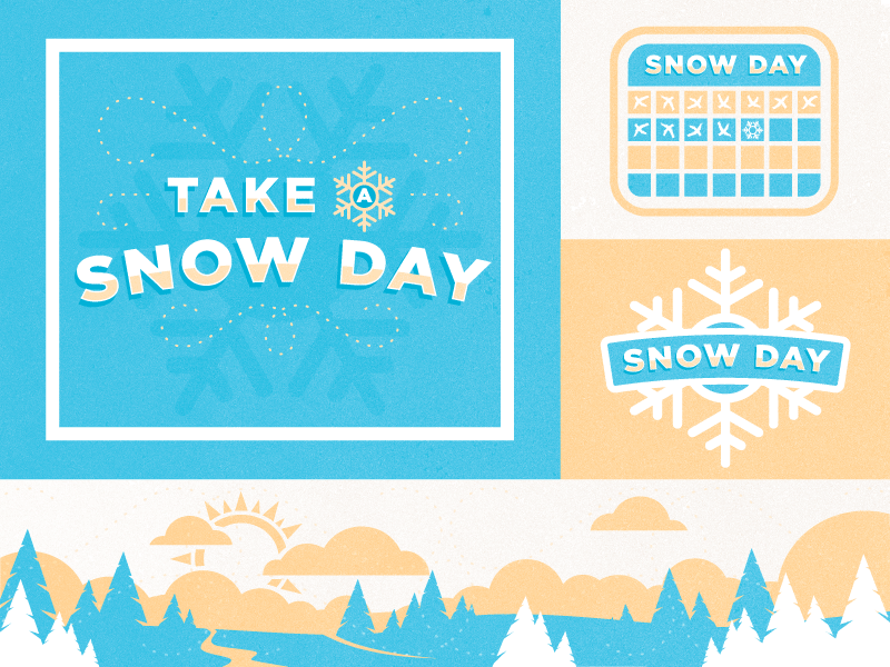 Snow Day illustration snow snow day snow flake typography
