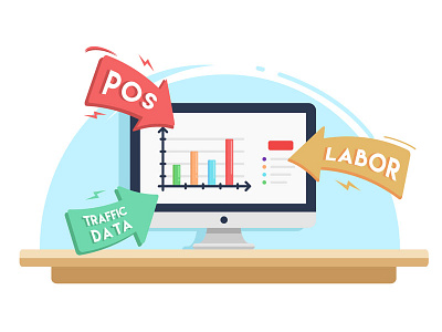 Monitoring dashboard flat illustration monitor pc vea vector