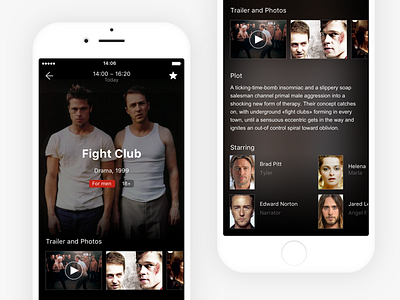 App for a digital TV operator / Film app dark film ios media movie tv ui ux video watch