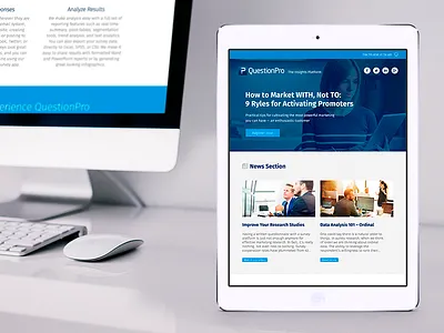 QuestionPro front end development. identity design information architecture interaction design visual design