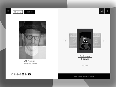 "Creative Author" minimal web homepage view author black creative design minimal simple uidesign uxdesign website white