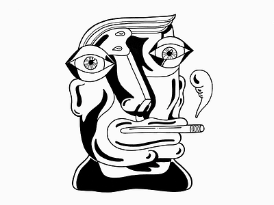 Illustration_Portrait drawing face illustration ink paper portrait