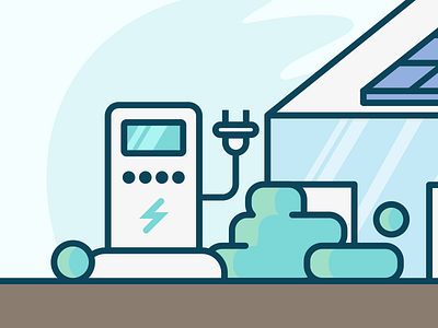 EV Station electric cars ev station illustration