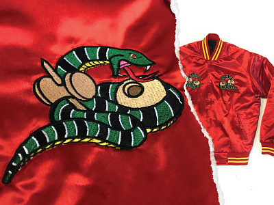 🐍 design embroidery fashion illustration jacket logo mark satin snake texture