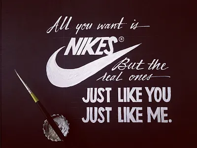 Lettering Lyrics, Frank Ocean - Nikes II calligraphy cursive frank ocean futura ink lettering nikes paint script typography
