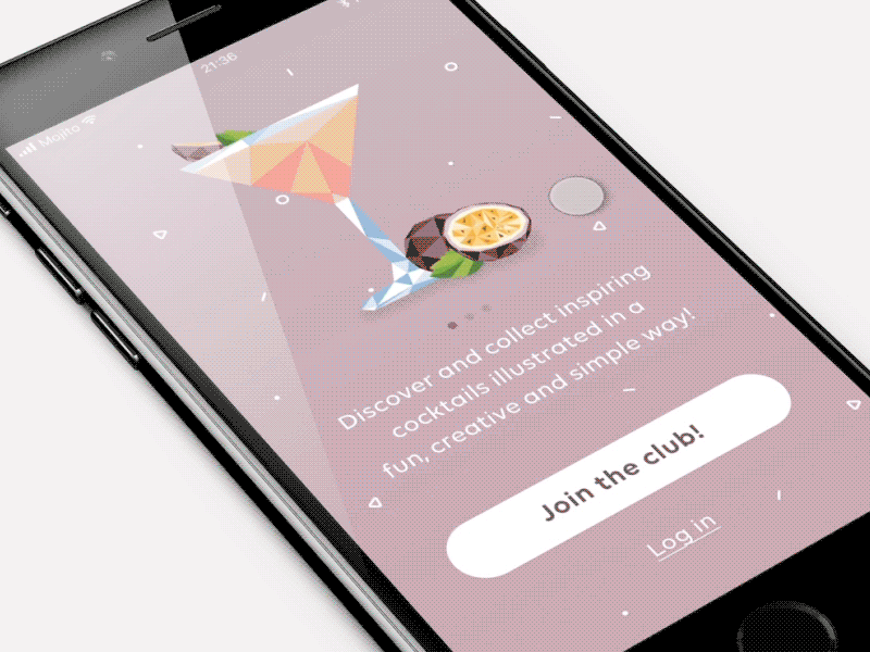 Sign Up for Cocktail App animation cocktails flinto fun image slide playful sign up