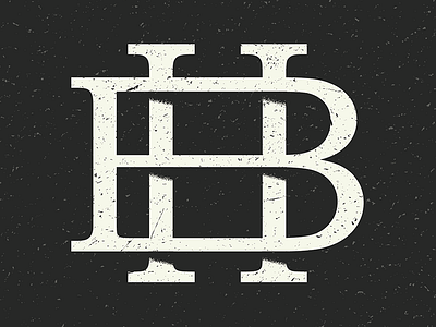 BH Monogram black and cream initials monogram