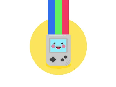Something for Friday character gameboy handheld happy icon smile vector video games