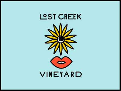 Lost Creek hand type hippie vector