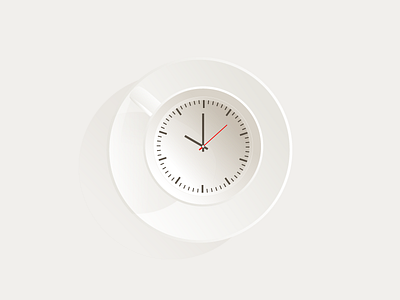 Coffee Hour clock cup illustration